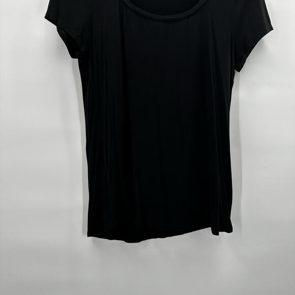 WHBM Tee Shirt Top Womens Medium Black Basic Capsule Soft Staple Career - Picture 3 of 10